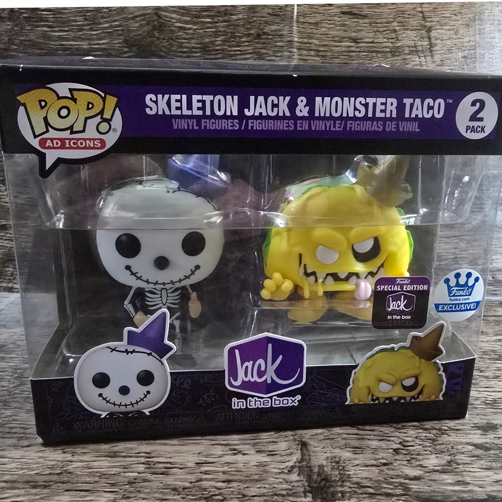 FUNKO Pop Vinyl Figures Unisex OS Multicolor Jack in the Box 2-Pack Exclusive